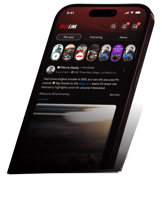 RaceLink app on iPhone